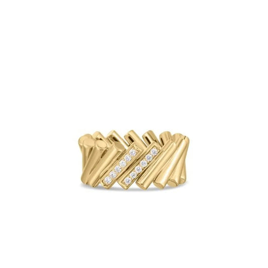 Roberto Coin 18K Yellow/White Gold Domino Double Diamond Accent Ring
